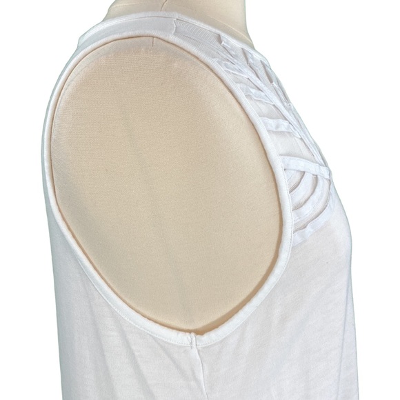 Liz Claiborne Petite White Mesh Front Sleeveless Top - Picture 6 of 16